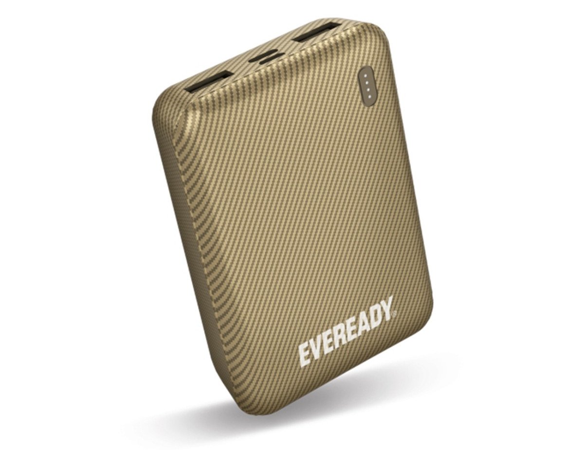 Power Bank Energizer Eveready Mini 10000mAh 2.1A με 2x USB 2.0 και LED Ένδειξη Μπαταρίας Χρυσαφί