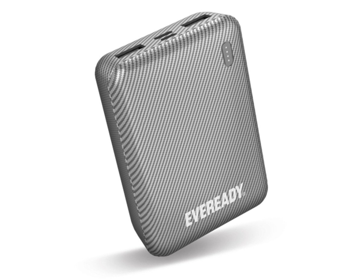 Power Bank Energizer Eveready Mini 10000mAh 2.1A με 2x USB 2.0 και LED Ένδειξη Μπαταρίας Ασημί