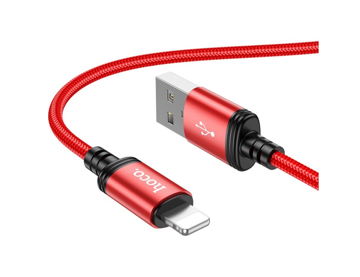 Καλώδιο σύνδεσης Hoco X89 Wind USB σε Lightning 2.4A Κόκκινο 1m Braided