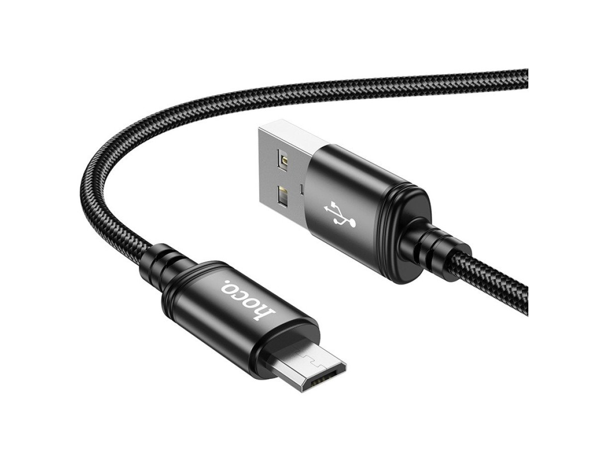 Καλώδιο σύνδεσης Hoco X89 Wind USB σε Micro USB 2.4A 1m Μαύρο Braided