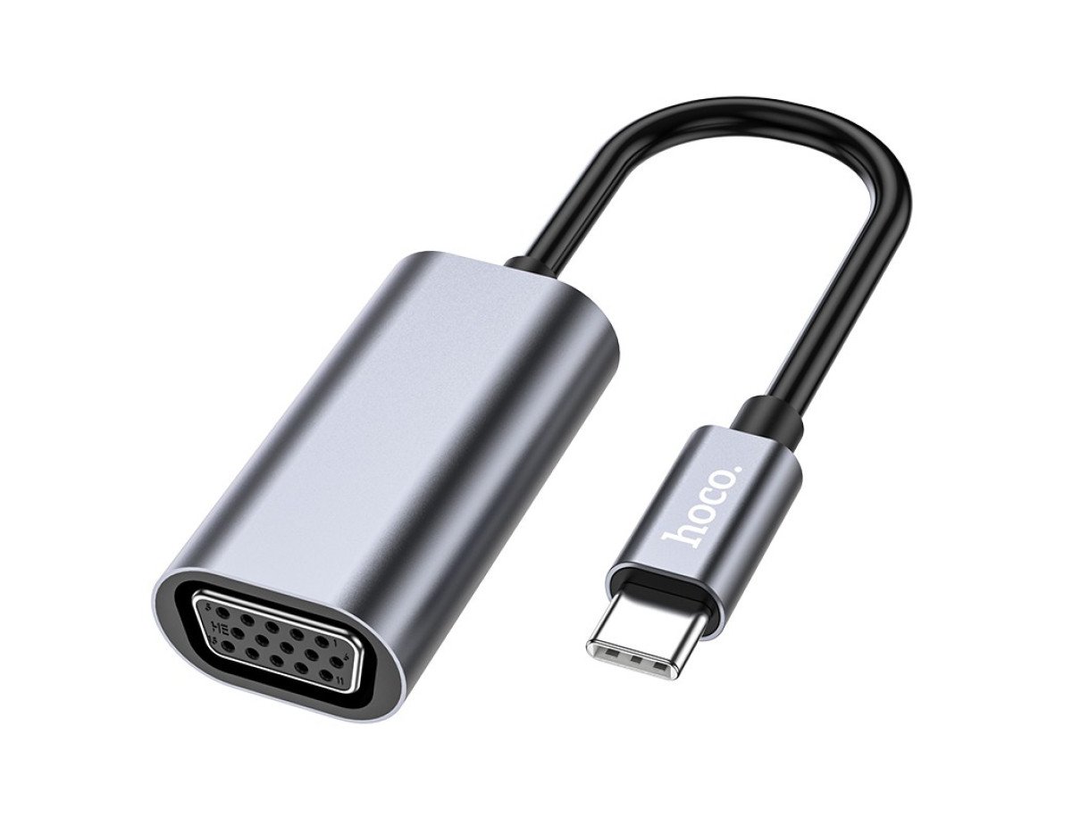 Αντάπτορας  Hoco UA21 Origin USB-C σε VGA Full HD 1080P Γκρι