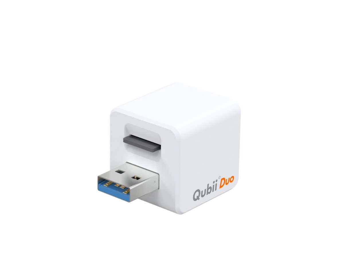 Auto-Backup Αντάπτορας Qubii Duo USB Συμβατό με Android και iOS για Αρχεία, Επαφές και Social Media Λευκός