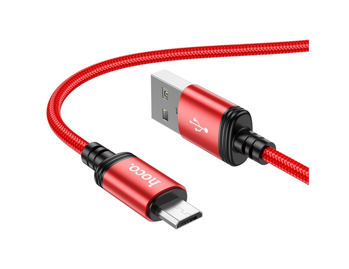 Καλώδιο σύνδεσης Hoco X89 Wind USB σε Micro USB 2.4A 1m Κόκκινο Braided