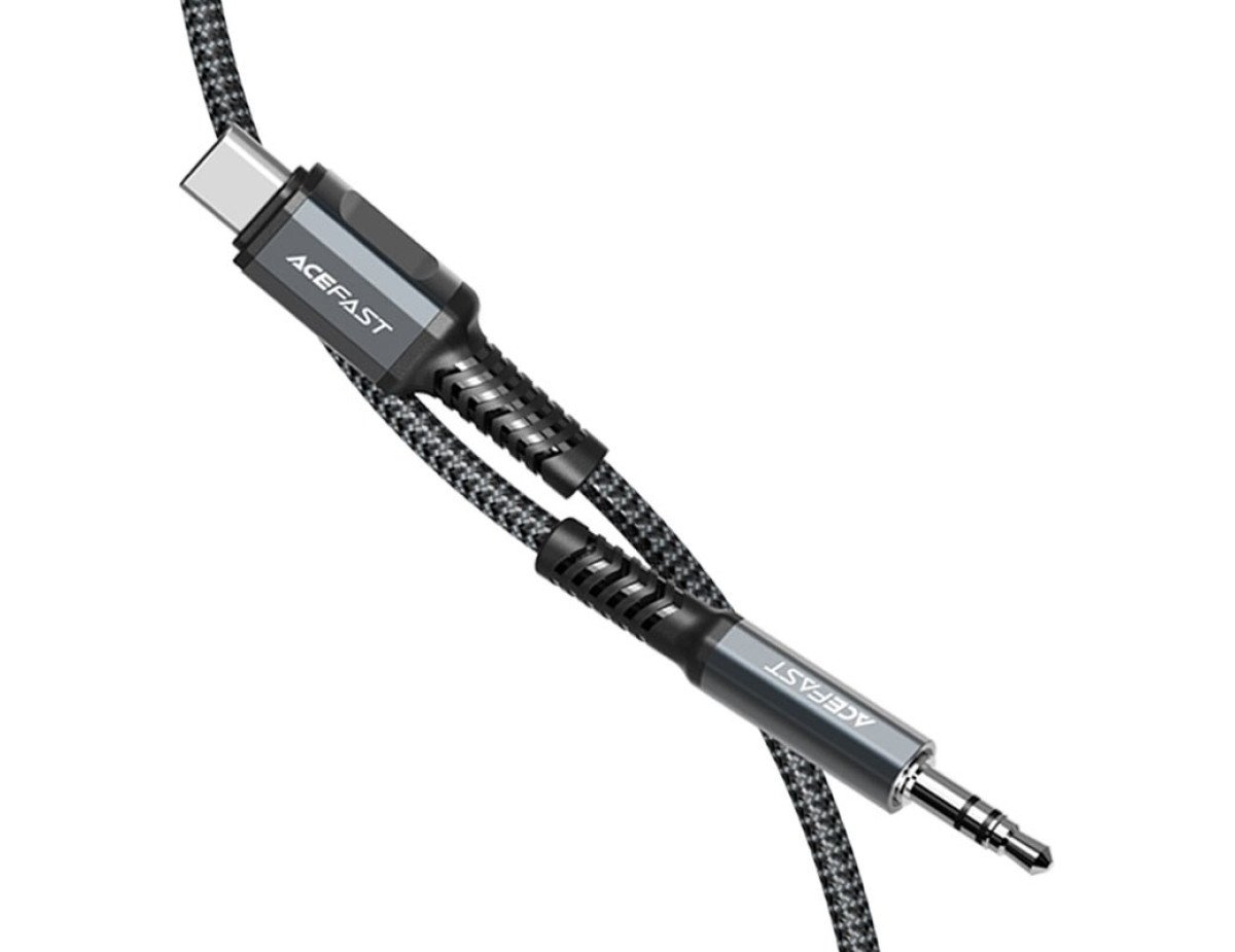 Καλώδιο σύνδεσης Acefast C1-08 USB-C σε 3.5mm Αρσενικό Braided 1.2 Γκρι