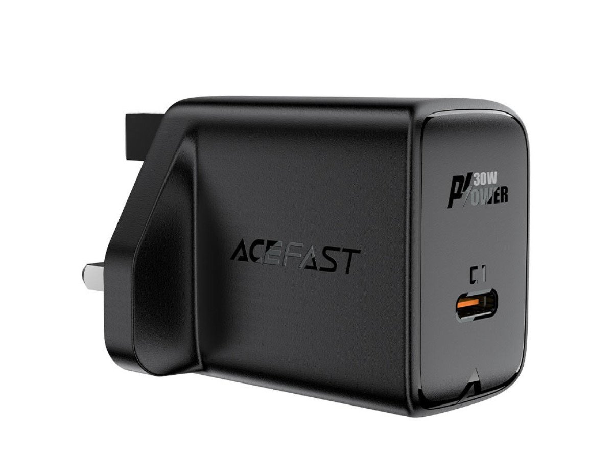 Φορτιστής Ταξιδίου Acefast A24 Fast Charging USB-C PD30W GaN Μαύρος με UK Plug