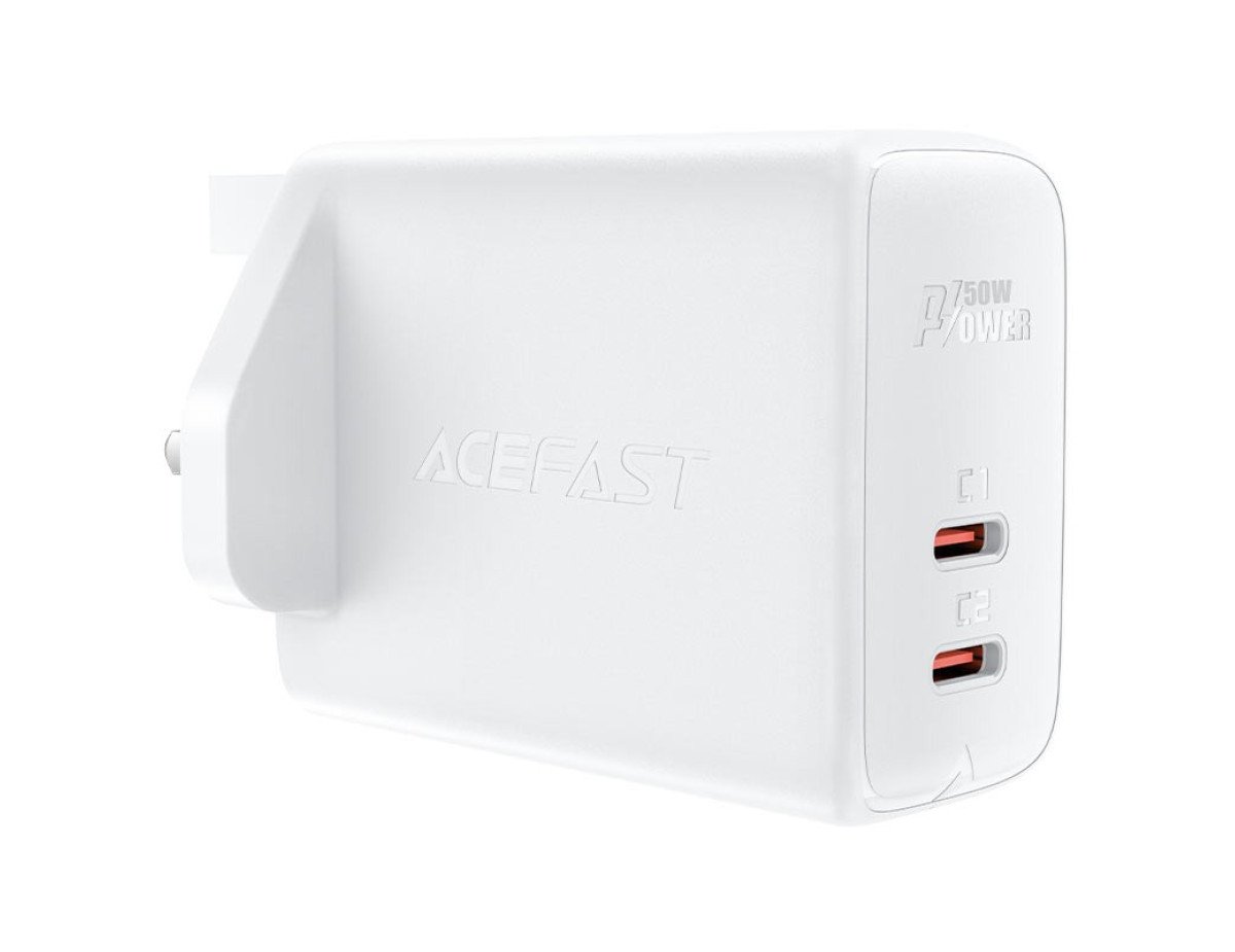 Φορτιστής Ταξιδίου Acefast A32 Fast Charging 2xUSB-C PD50W GaN Λευκός με UK Plug