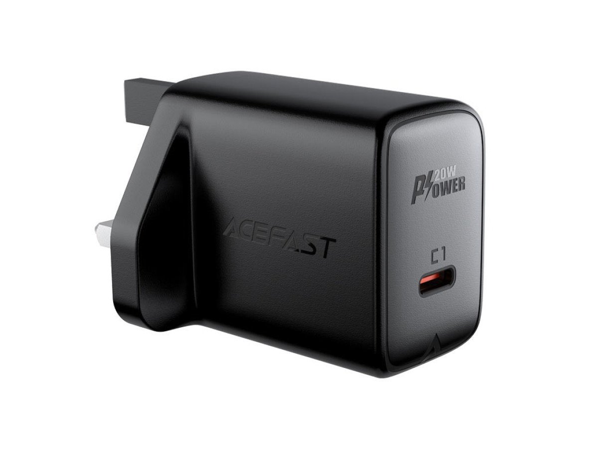 Φορτιστής Ταξιδίου Acefast A4 Fast Charging USB-C PD20W Μαύρος με UK Plug