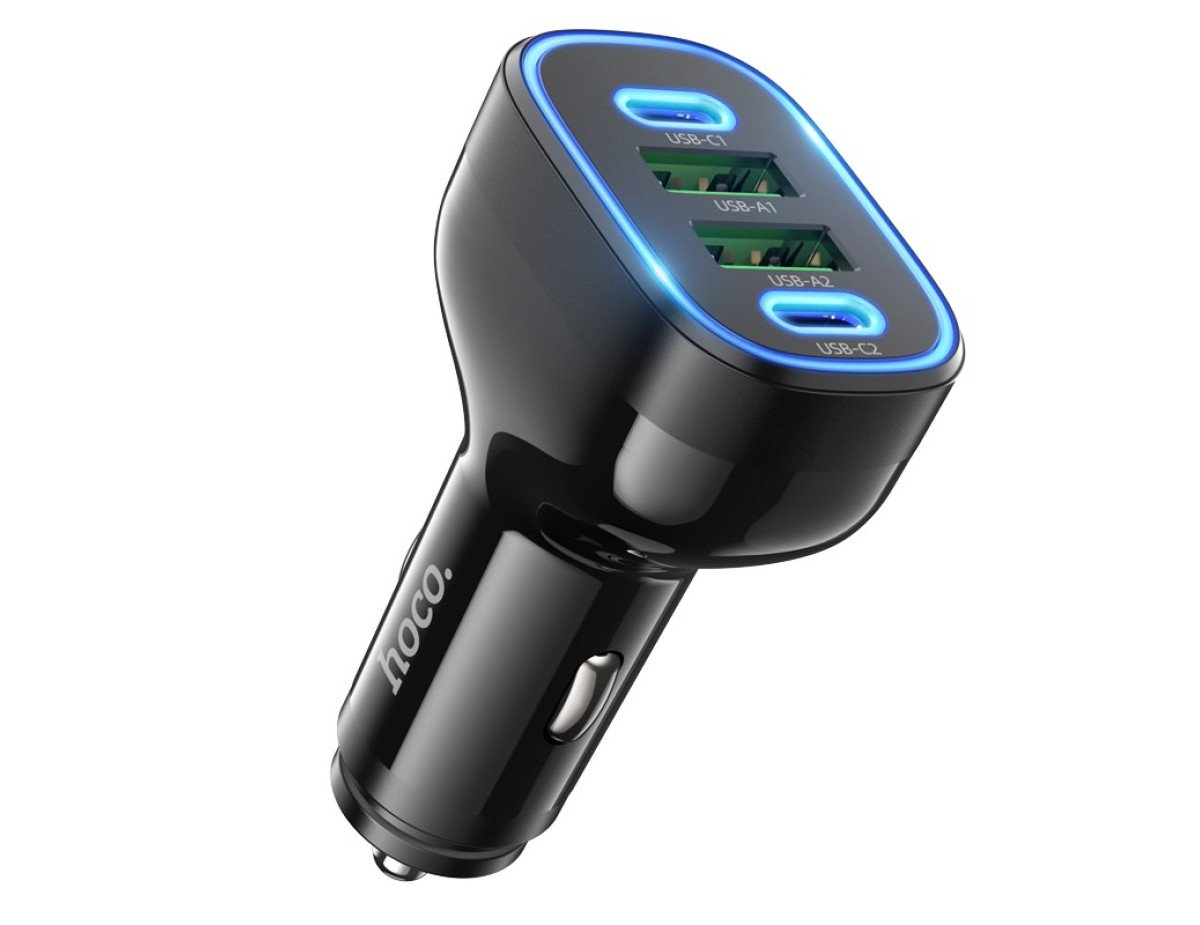 Φορτιστής Αυτοκινήτου Hoco NZ11 Guide 2 x USB-C 36W και 2 x USB 18W Μαύρο