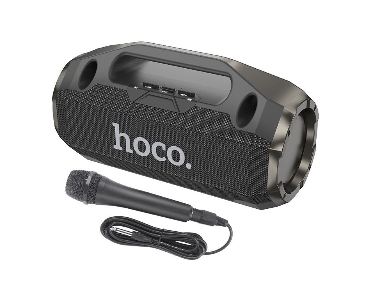 Φορητό Ηχείο Wireless Hoco HA3 Drum TWS BT 5.0 4000mAh 2x10W με USB Micro SD και Ενσύρματο Μικρόφωνο Μαύρο