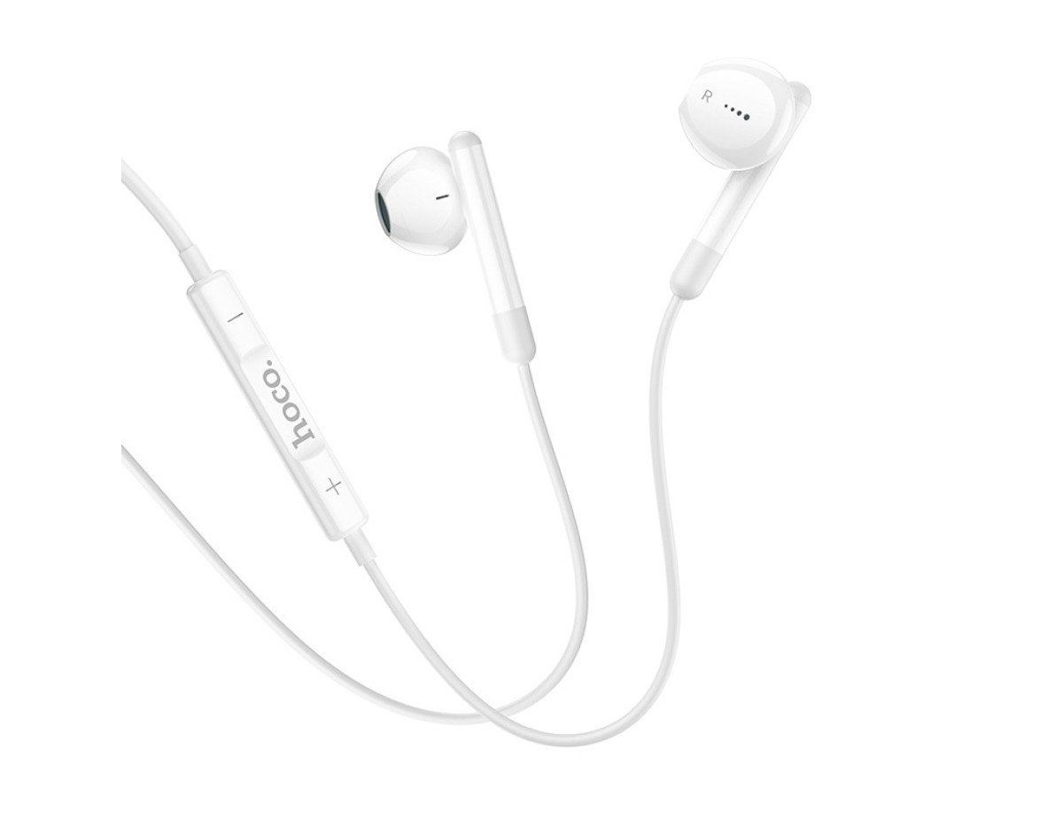 Hands Free Hoco M93 Earphones Stereo USB-C Συμβατά με Όλες τις Συσκευές USB-C Άσπρο 1.2μ