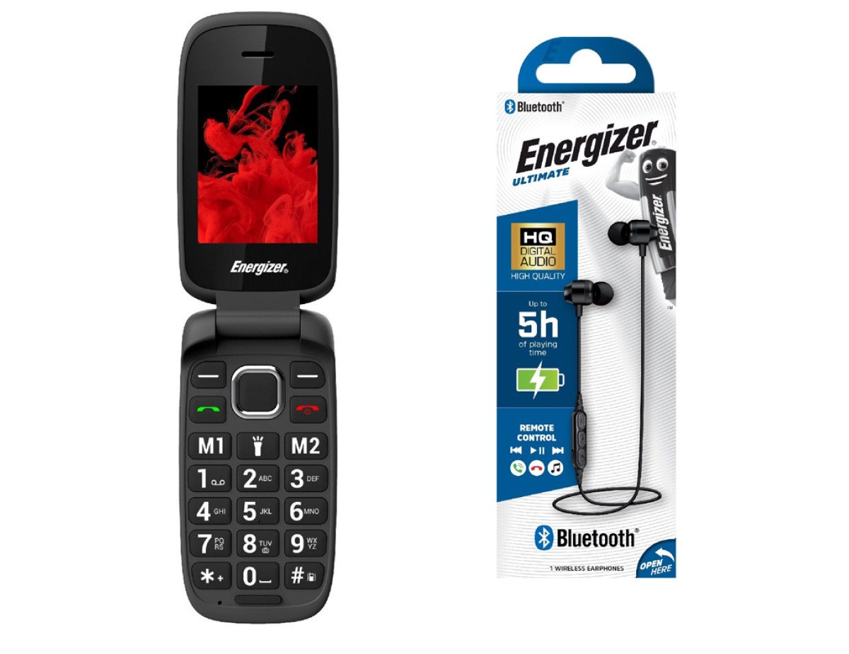 Energizer Classic E20+ 32MB/2GB Dual Sim 2G 2.4" + Bluetooth Earphones Energizer CIBT20BK2