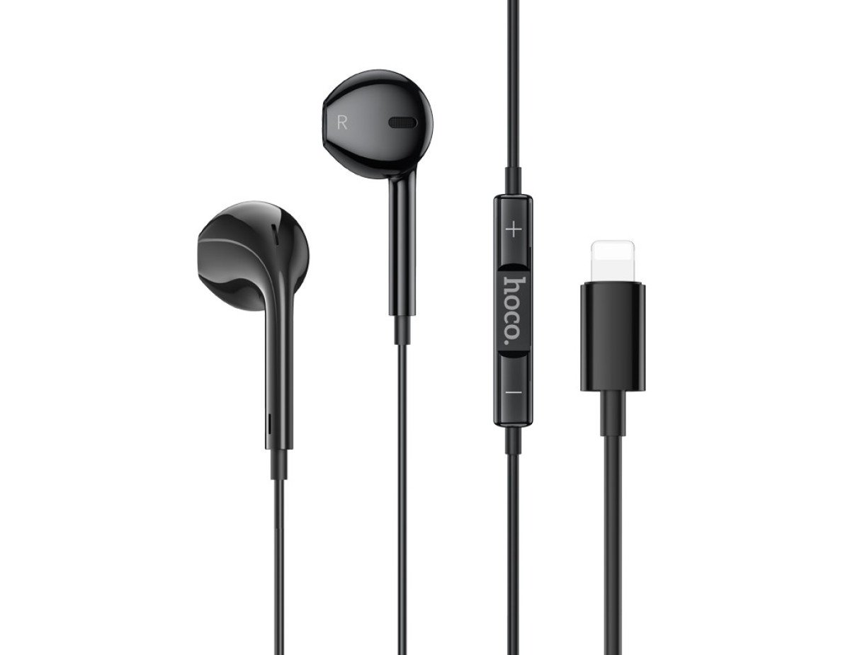 Hands Free Hoco M111 Primero Series Earphones Stereo Lightning Μαύρα 1,2μ