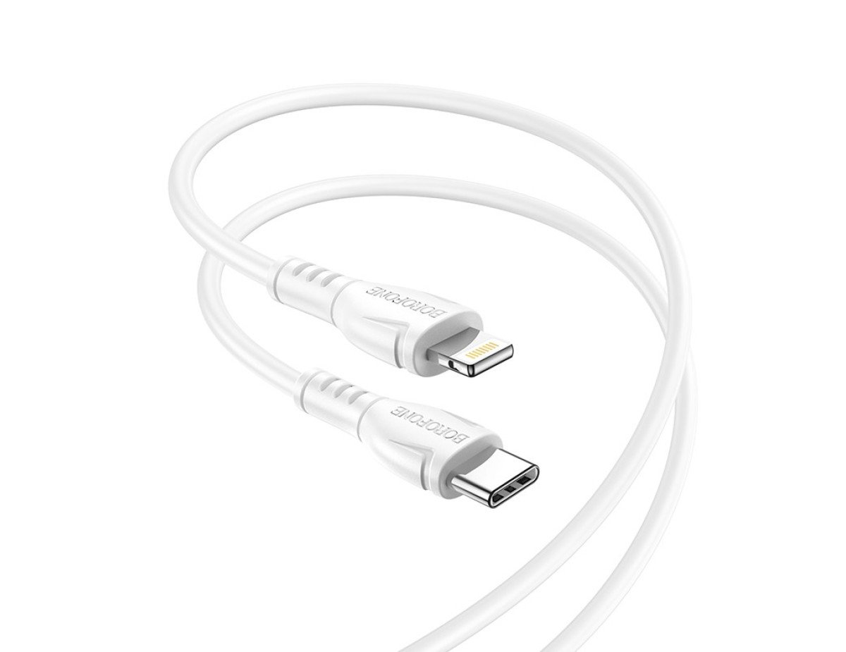 Καλώδιο σύνδεσης Borofone BX51 Triumph USB-C σε Lightning 12W 2.4A 1μ Λευκό