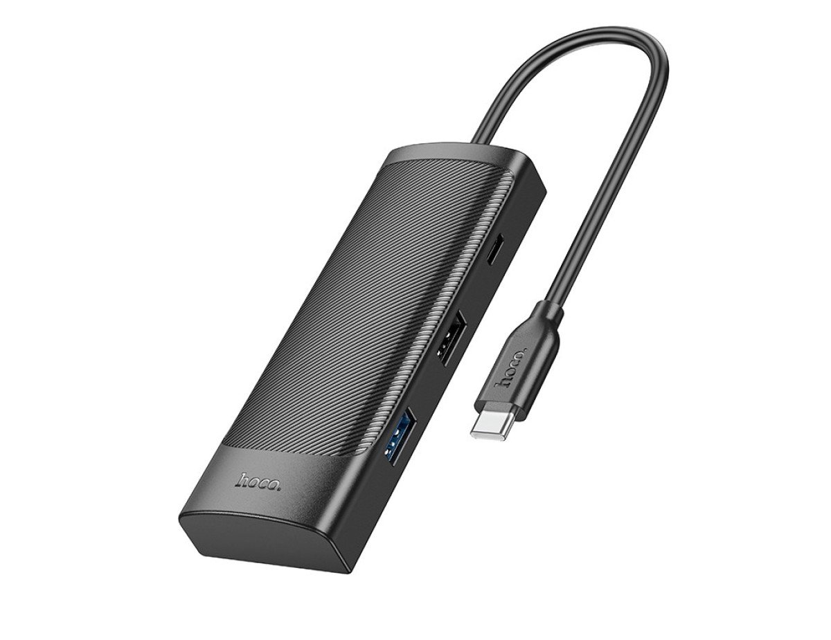 Αντάπτορας Hoco HB43 Easy Safe 7-in-1 USB-C σε USB 3.0 5Gbps USB 2.0 USB-C PD100W USB-C Micro SD TF Card και HDMI 4K 30Hz