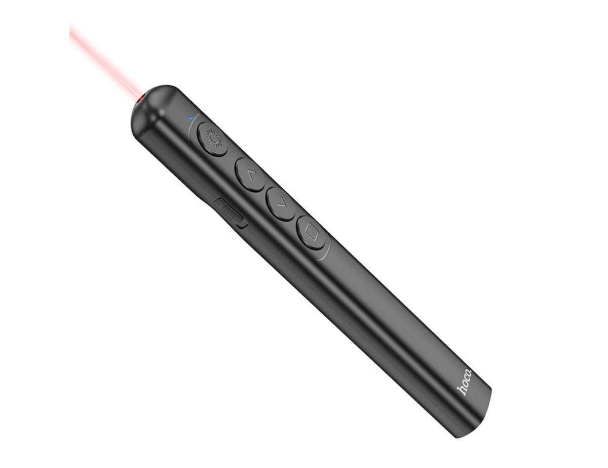 Laser Pointer Hoco GM200 Smart Στυλό Αλλαγή PPT Σελίδας με Μαγνητική Θύρα USB και Κόκκινη Δέσμη Φωτός 100m Απόσταση Μαύρο