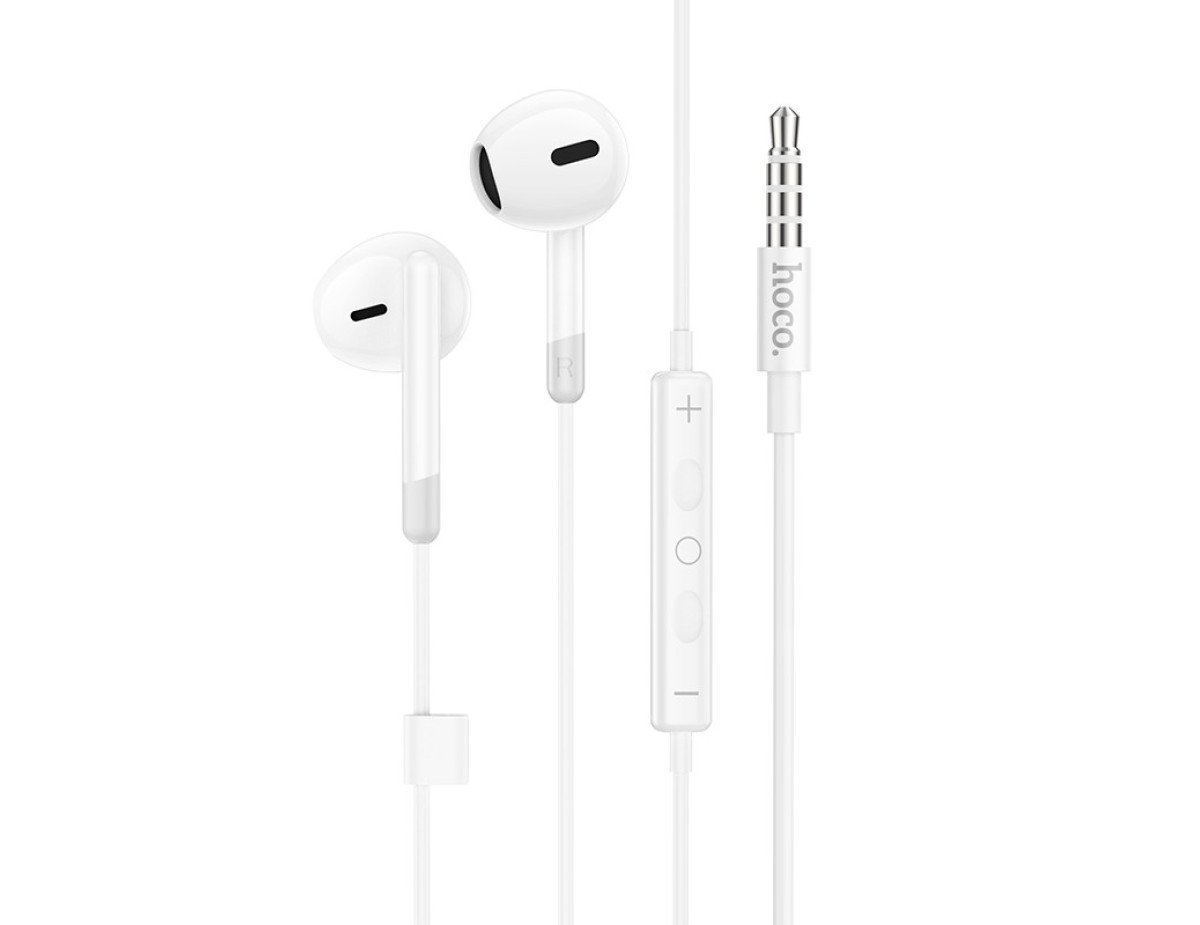 Hands Free Hoco M109 Pure Joy Earphones Hi-Fi Stereo 3.5mm Λευκό 1.2m