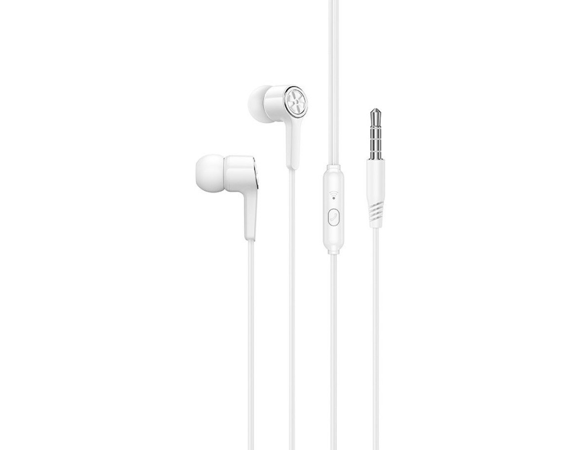 Hands Free Hoco M104 Gamble Universal Earphones Hi-Fi Stereo 3.5mm Λευκό 1.2m