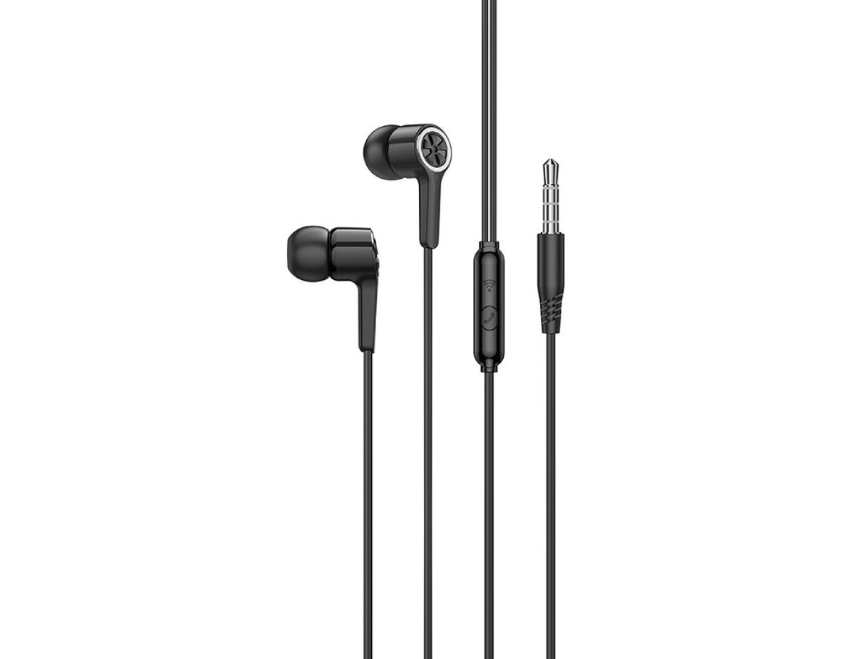 Hands Free Hoco M104 Gamble Universal Earphones Hi-Fi Stereo 3.5mm Μαύρο 1.2m