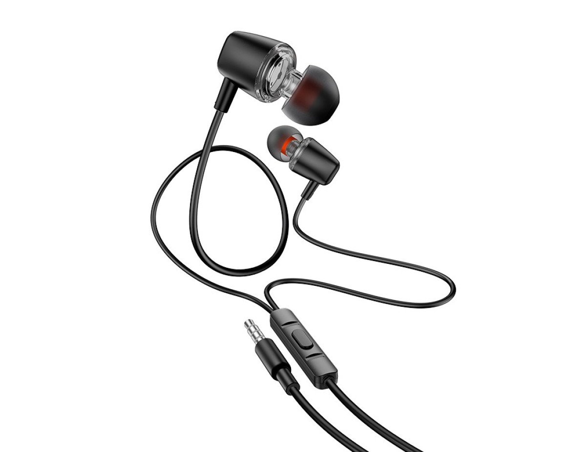 Hands Free Hoco M107 Discoverer Universal Earphones 3.5mm Μαύρο 1.2m