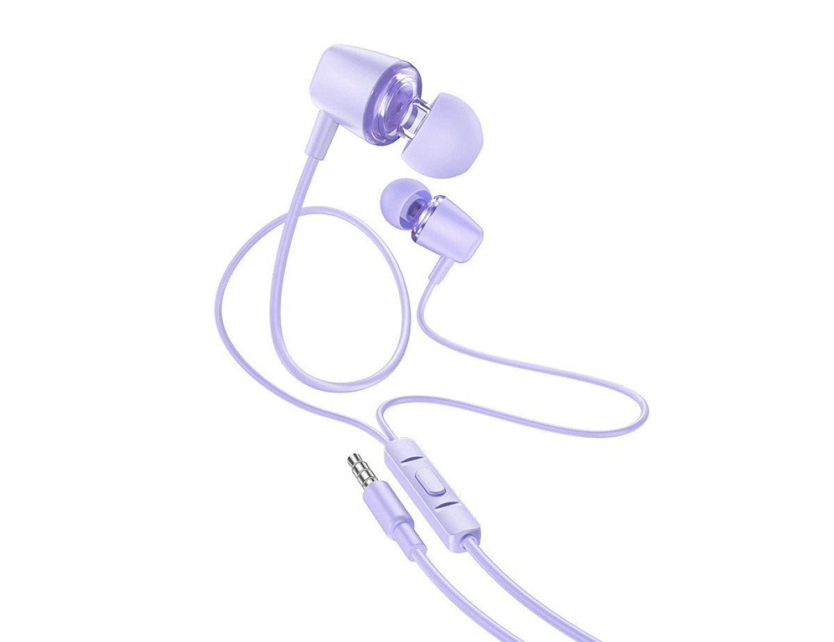 Hands Free Hoco M107 Discoverer Universal Earphones 3.5mm Μωβ 1.2m