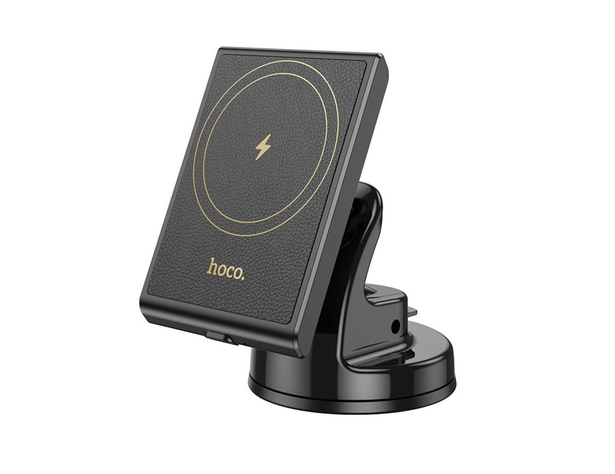 Βάση Στήριξης Αυτοκινήτου Hoco HW20 Precious με Magnetic Wireless Fast Charger έως 15W USB Μαύρη 4.5"-7"