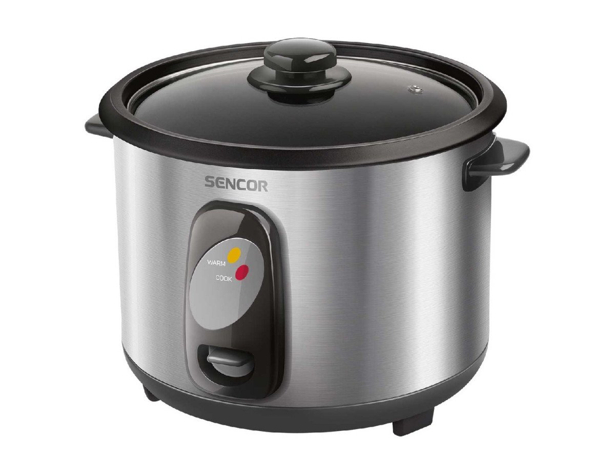 Ατμομάγειρας Ρυζιού Rice Cooker 1,5lt Stainless Steel Sencor SRM 1550SS Ασημί