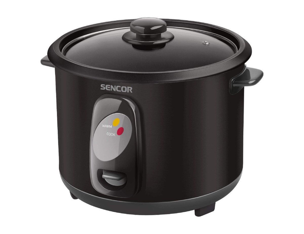 Ατμομάγειρας Ρυζιού Rice Cooker 1lt Stainless Steel Sencor SRM 1001BK Μαύρο