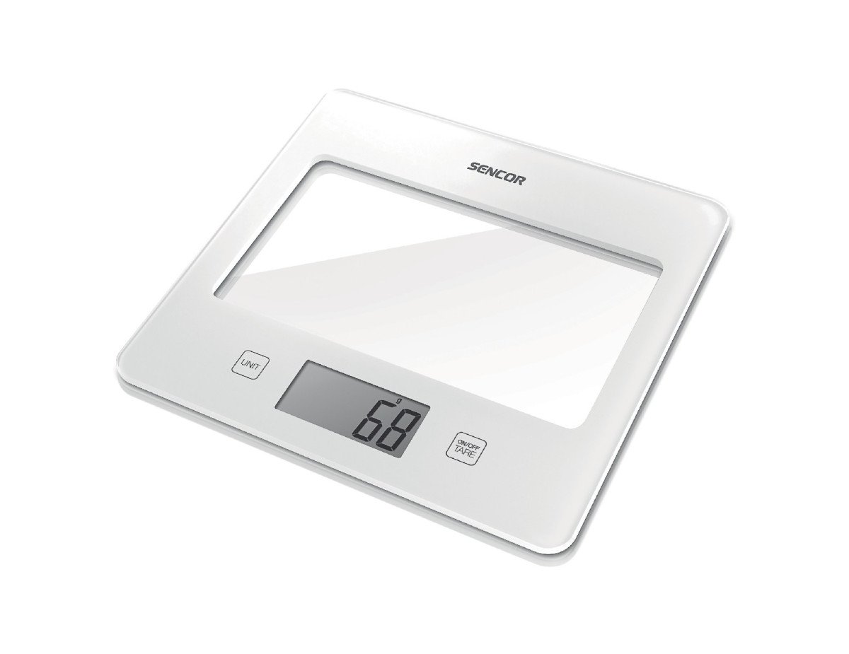 Ζυγαριά Κουζίνας 5kg UltraSlim Glass Sencor SKS 5030WH Λευκή