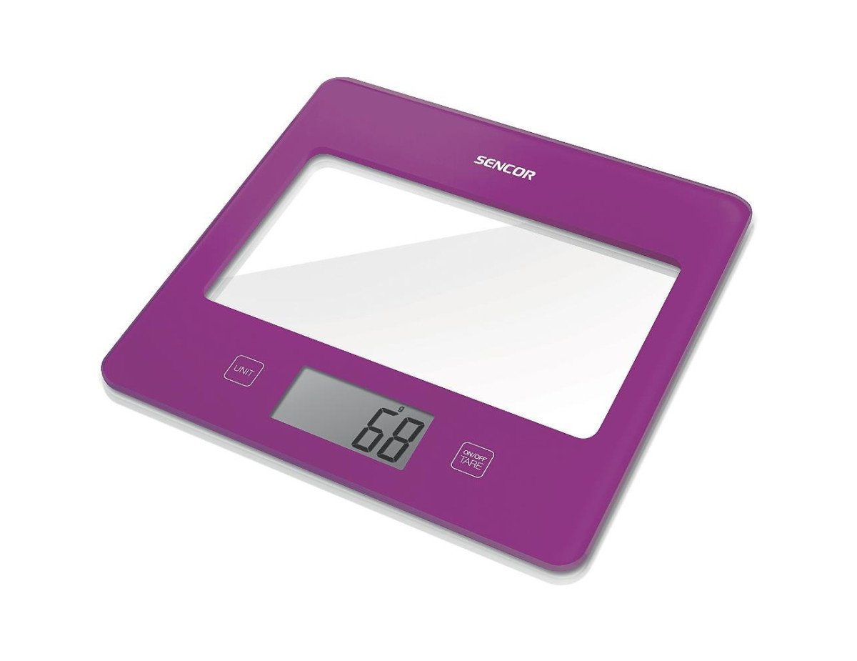 Ζυγαριά Κουζίνας 5kg UltraSlim Glass Sencor SKS 5035VT Μωβ