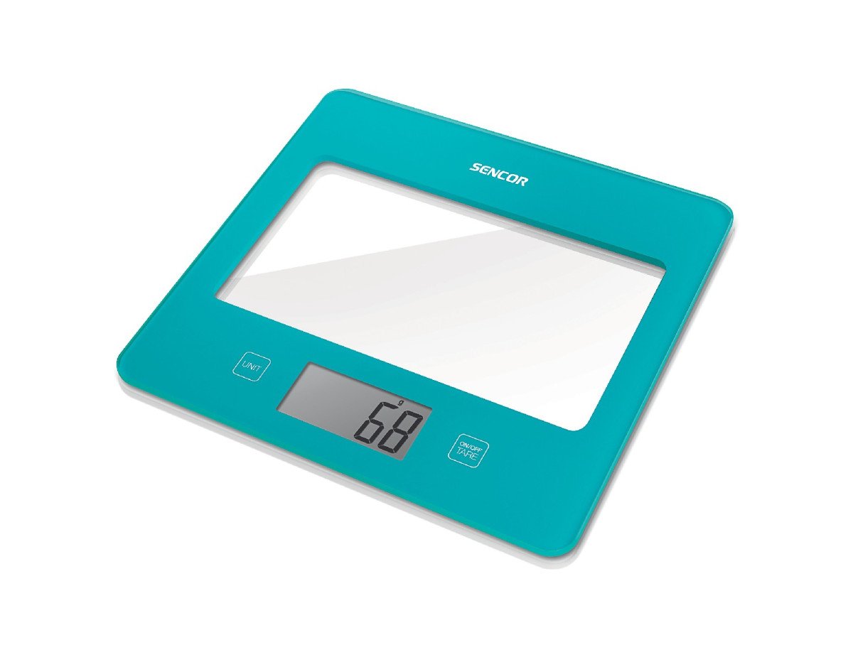 Ζυγαριά Κουζίνας 5kg UltraSlim Glass Sencor SKS 5037TQ Τιρκουάζ