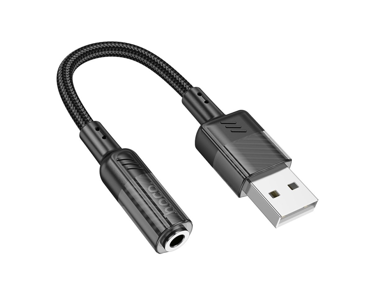 Εξωτερική Κάρτα Ήχου Hoco LS37 USB 3.5mm για Μικρόφωνο και Ήχο Μαύρο