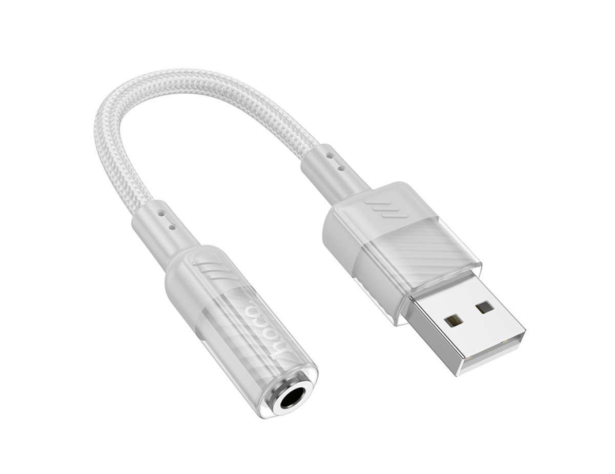 Εξωτερική Κάρτα Ήχου Hoco LS37 USB 3.5mm για Μικρόφωνο και Ήχο Λευκό