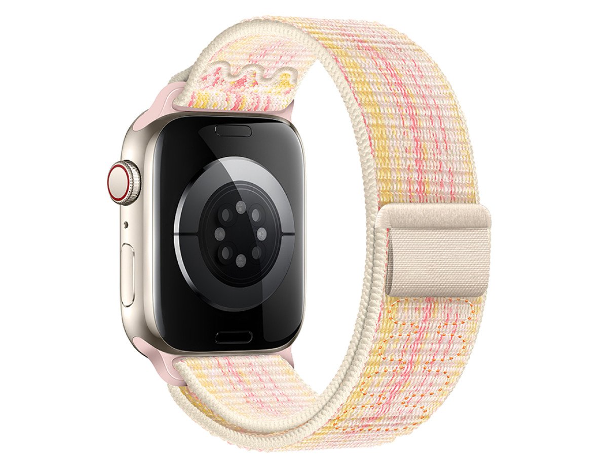 Watchband Hoco WA25 38/40/41mm Nylon Strap για Apple Watch series 1/2/3/4/5/6/7/8/9/SE/SE2 Starlight and Pink