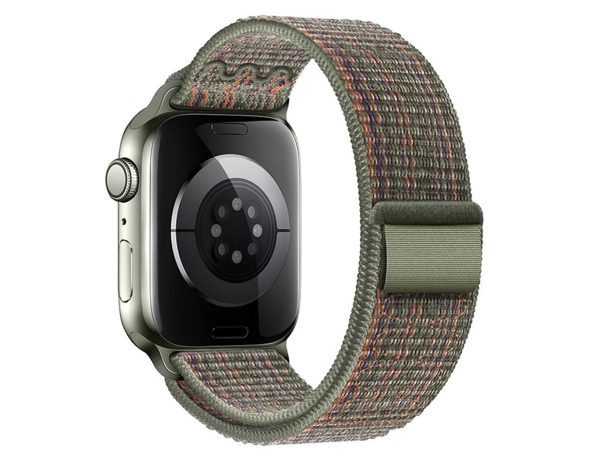 Watchband Hoco WA25 38/40/41mm Nylon Strap για Apple Watch series 1/2/3/4/5/6/7/8/9/SE/SE2 Dark Green and Orange