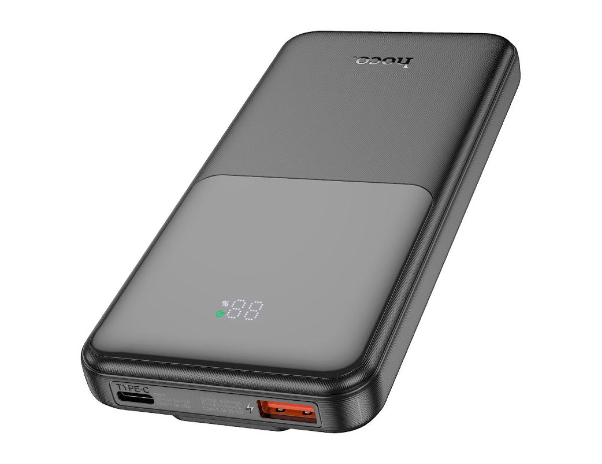 Power Bank Hoco J119 10000mAh PD3.0, PD20W, QC3.0, QC2.0 με Ενσωματωμένα Καλώδια USB-C και Lighting Μαύρο