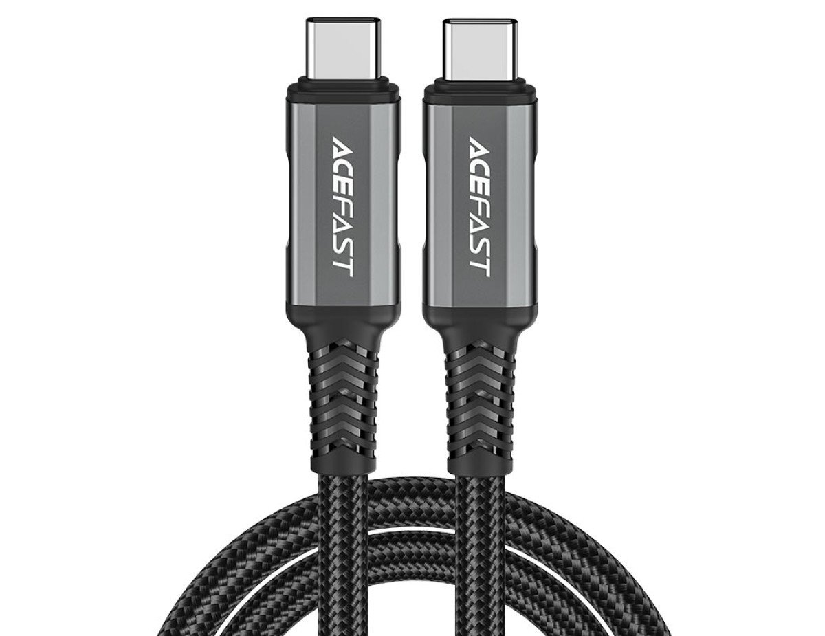 Καλώδιο Σύνδεσης Acefast USB-4 C1-09 USB-C σε USB-C Braided για Ταχεία Φόρτιση και Μεταφορά Δεδομένων PD240W 40Gbps 4K 1.2m