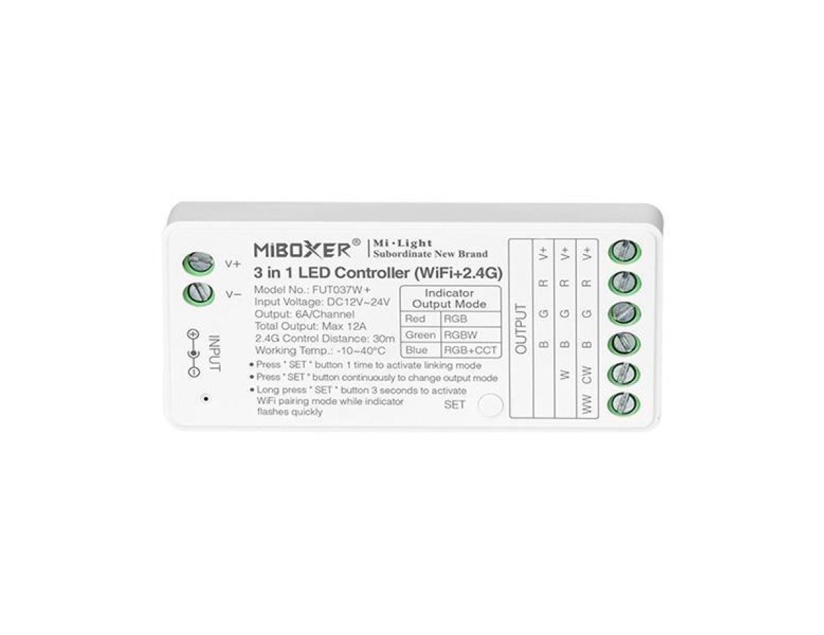 ΑΣΥΡΜΑΤΟ RF Wifi CONTROLLER RGB-RGBW 6A DC 12V/216W 24V/432W