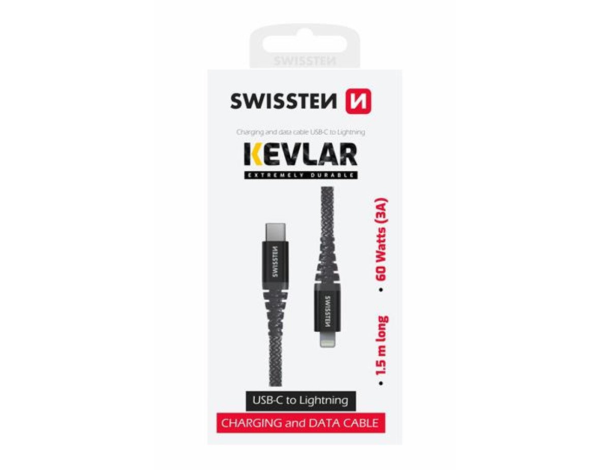 SWISSTEN KEVLAR USB C-Lightning 1,5 60W