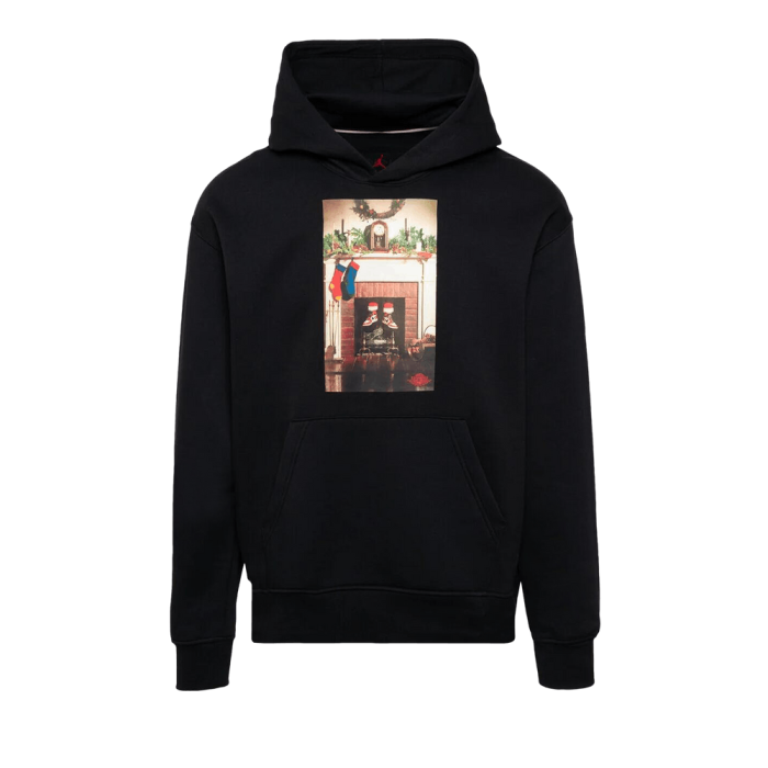 Air Jordan Jumpman Chimney Fleece Pullover Hoodie 'Black/Gym Red' Air Jordan Jumpman Chimney Fleece Pullover Hoodie 'Black/Gym Red'