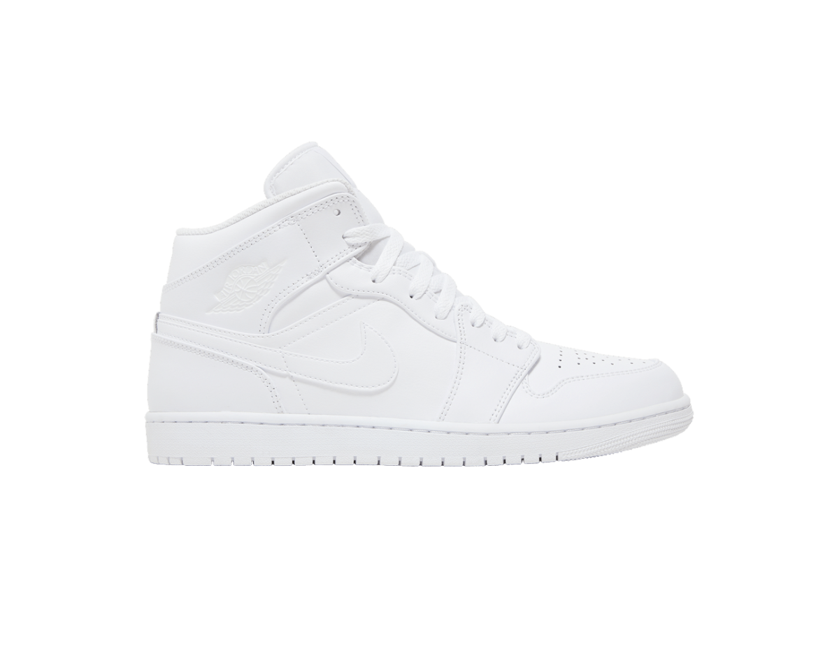 Jordan 1 Mid Triple White