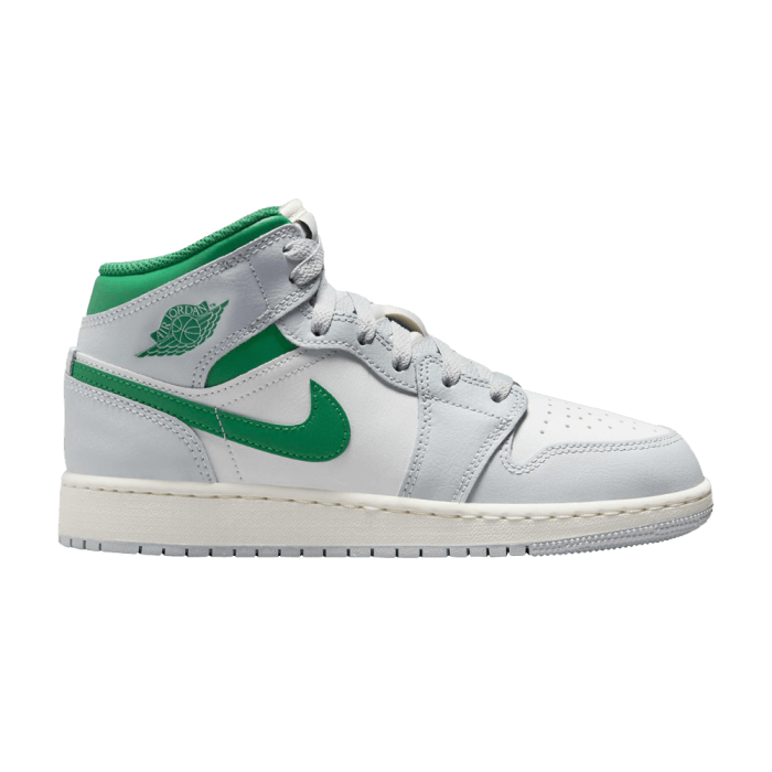Jordan 1 Mid White Pure Platinum Pine Green (GS) Jordan 1 Mid White Pure Platinum Pine Green (GS)