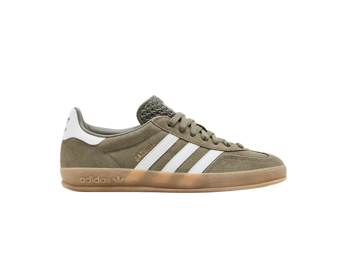 adidas Gazelle Indoor Olive Strata Cloud White Gum adidas Gazelle Indoor Olive Strata Cloud White Gum