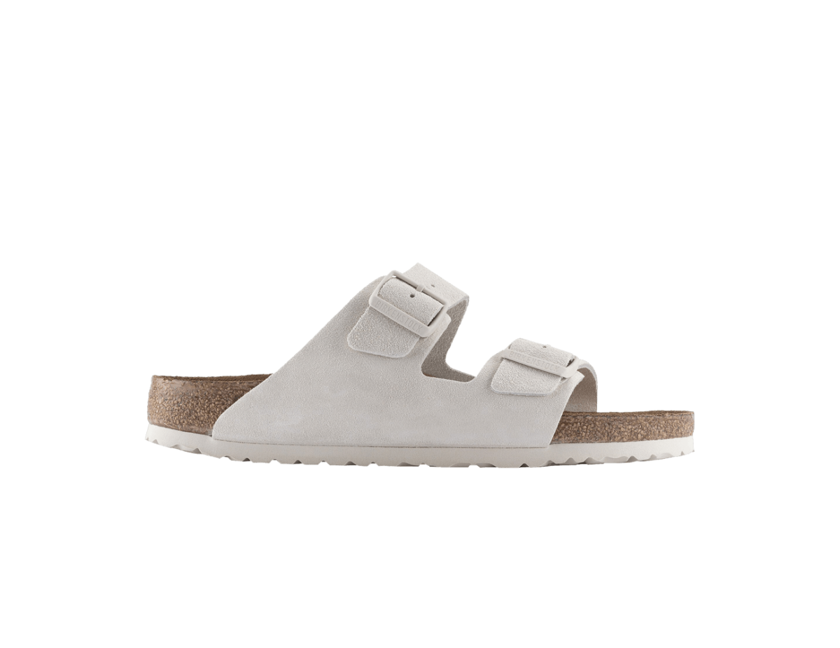 Birkenstock Arizona Soft Footbed Suede Antique White Birkenstock Arizona Soft Footbed Suede Antique White