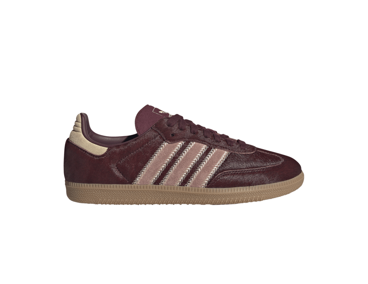 adidas Samba OG Maroon Sand Strata Pony (Women's) adidas Samba OG Maroon Sand Strata Pony (Women's)