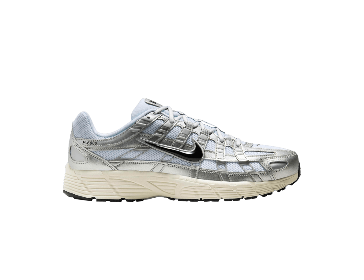Nike P-6000 White Metallic Silver Flat Silver Black