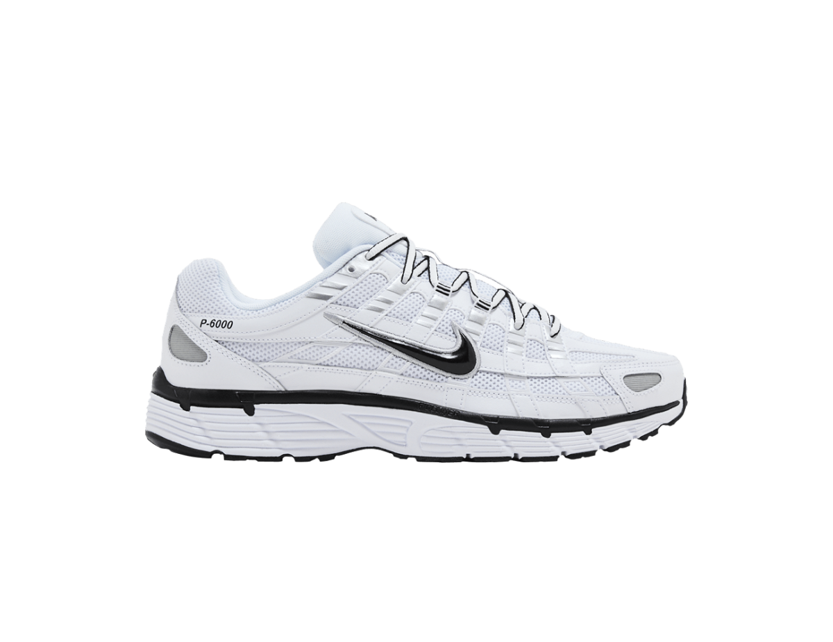 Nike P-6000 White Metallic Silver Black