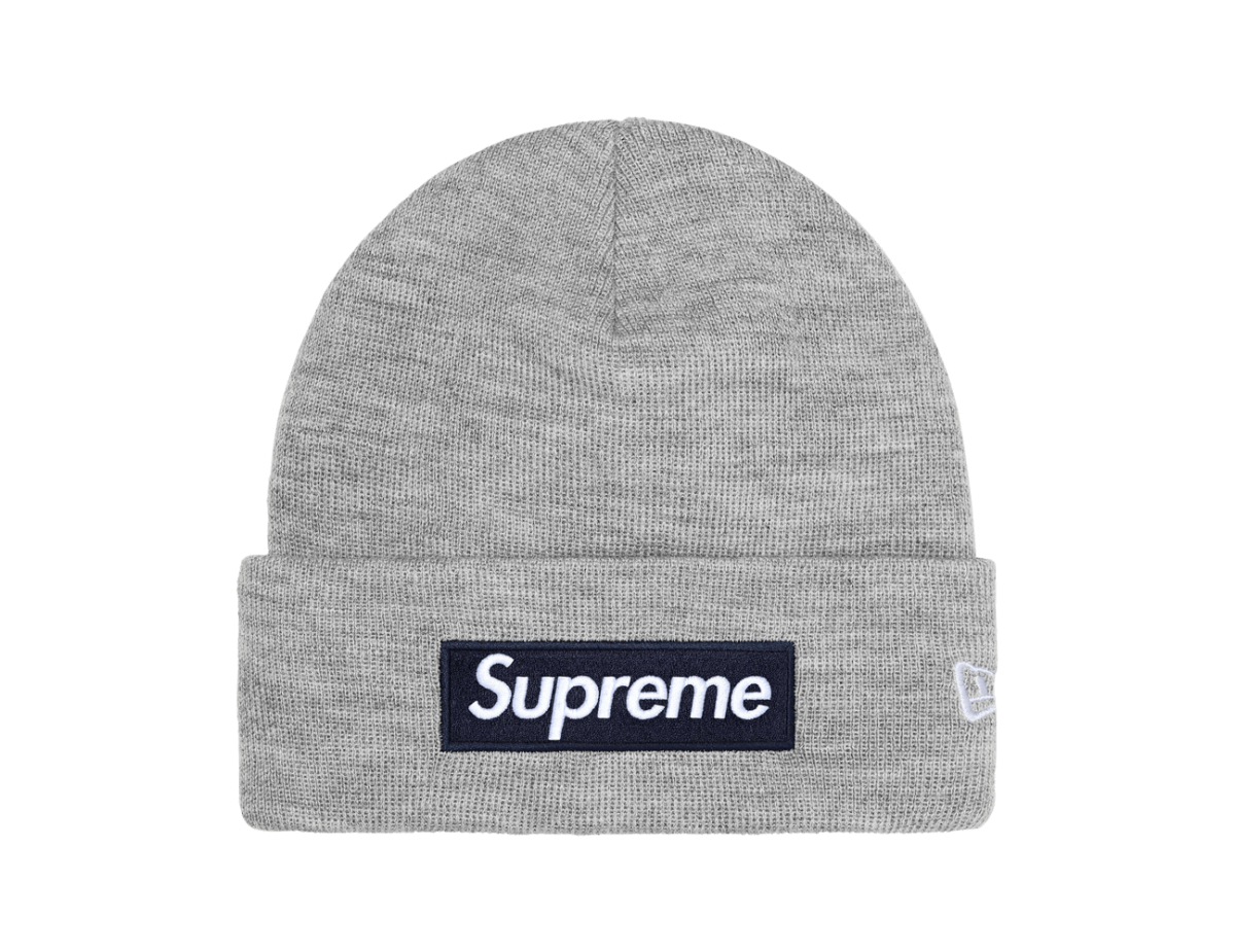 Supreme New Era Box Logo Beanie 'Heather Grey'