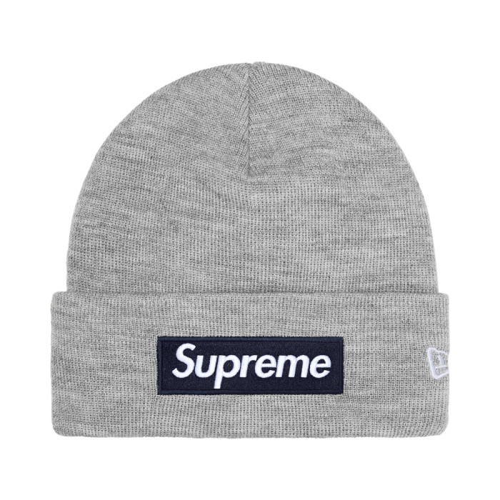 Supreme New Era Box Logo Beanie 'Heather Grey'