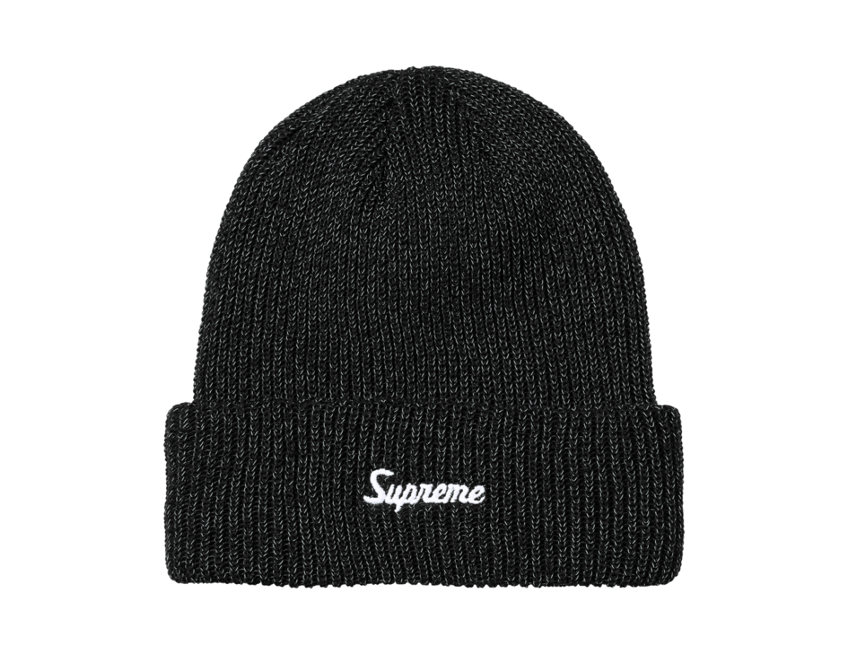 Supreme Loose Gauge Beanie 'Black Reflective'