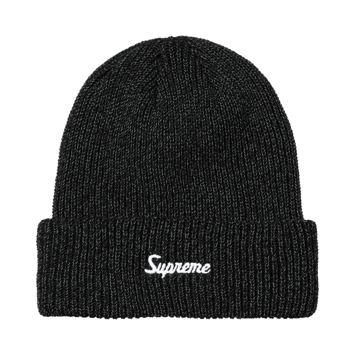 Supreme Loose Gauge Beanie 'Black Reflective'